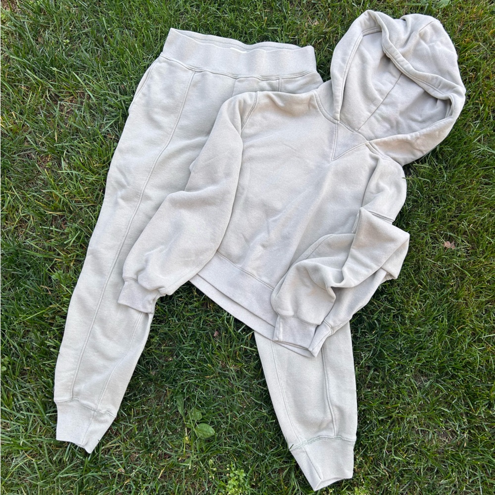 Abercrombie Hooded Sweatshirt & Jogger Set - pale sage green